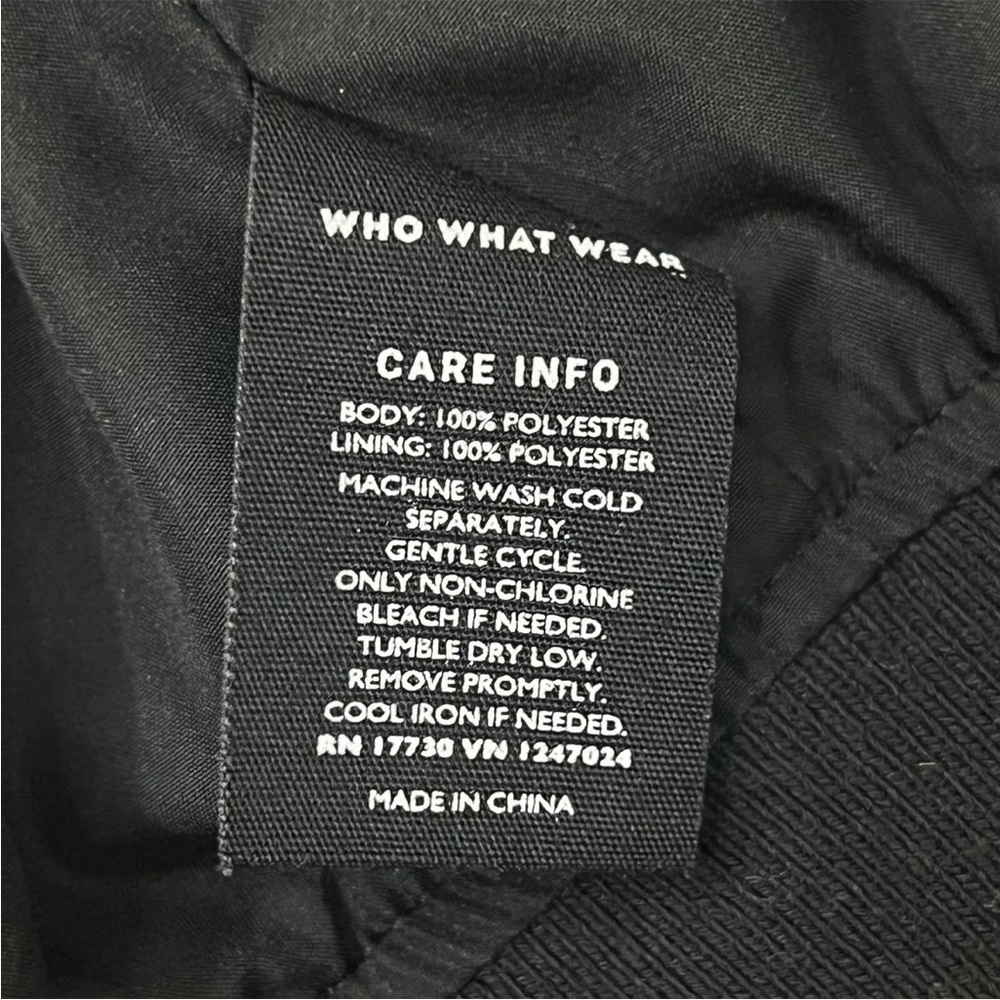 Who What Wear Bomber Jacket Black & White Polka Dot Full-Zip Pockets Size Large - Picture 8 of 8